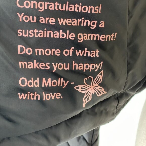 Odd Molly Black Downfall Quilted Winter Puffer Jacket Two Way Zip 851 Small - Picture 13 of 13